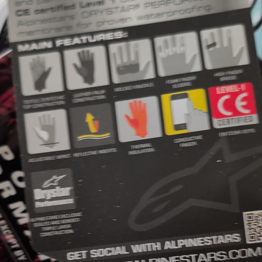 Alpinestars Black Performance Gloves - Picture 3 of 5